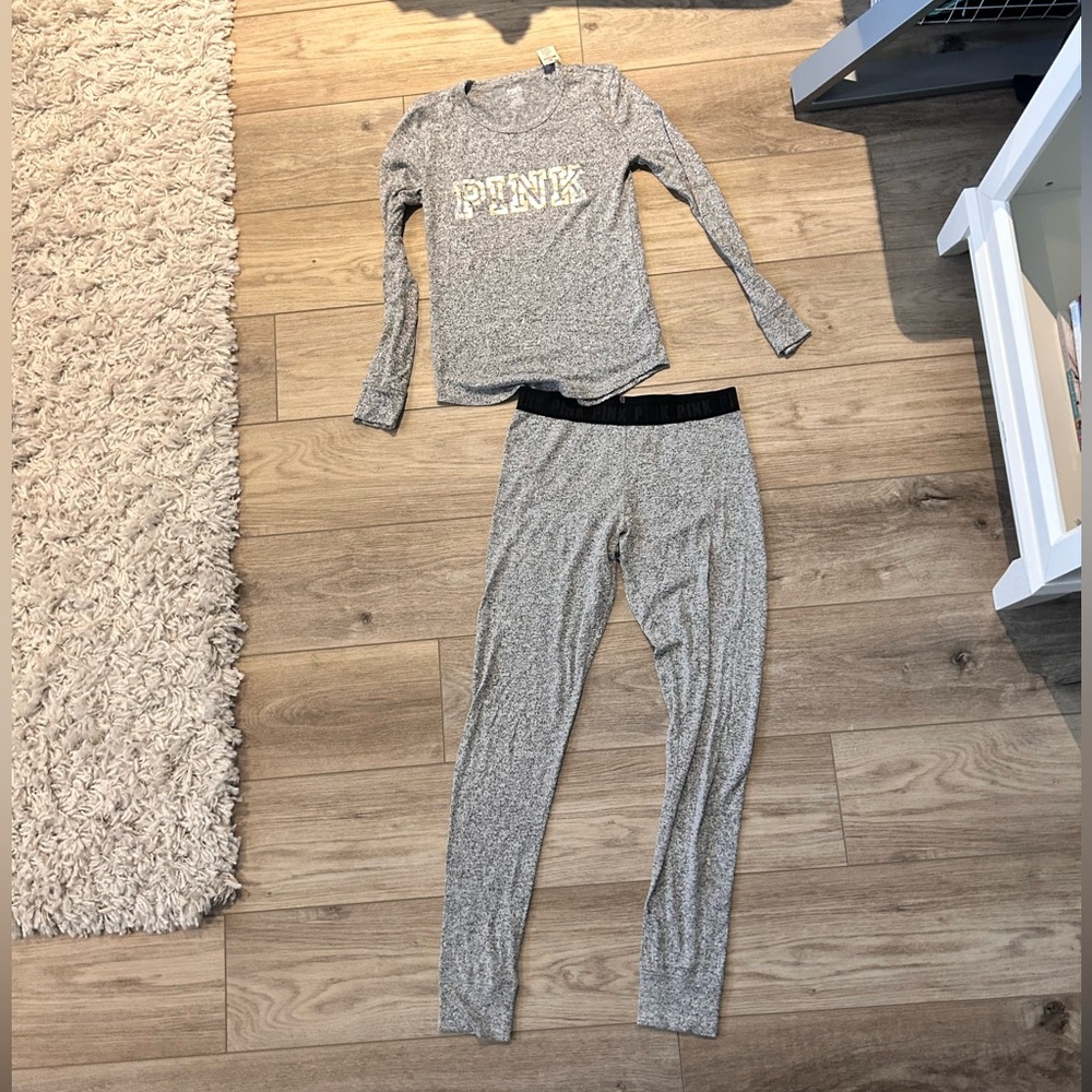 PINK long sleeve and pant pajama set